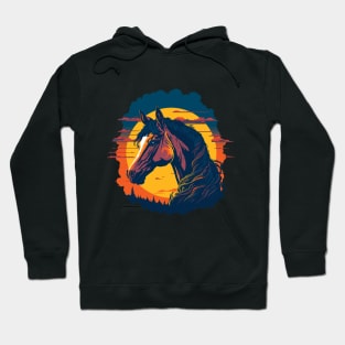 Colorful Horse Portrait Graphic Design Hoodie